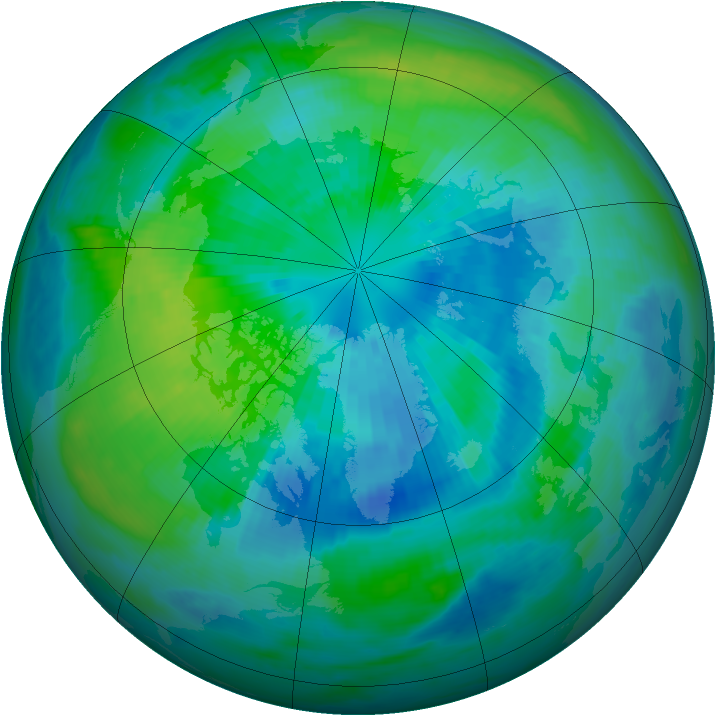 Arctic ozone map for 27 September 1999
